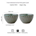 Household 5-inch Ceramic Peacock Relief Rice Bowl