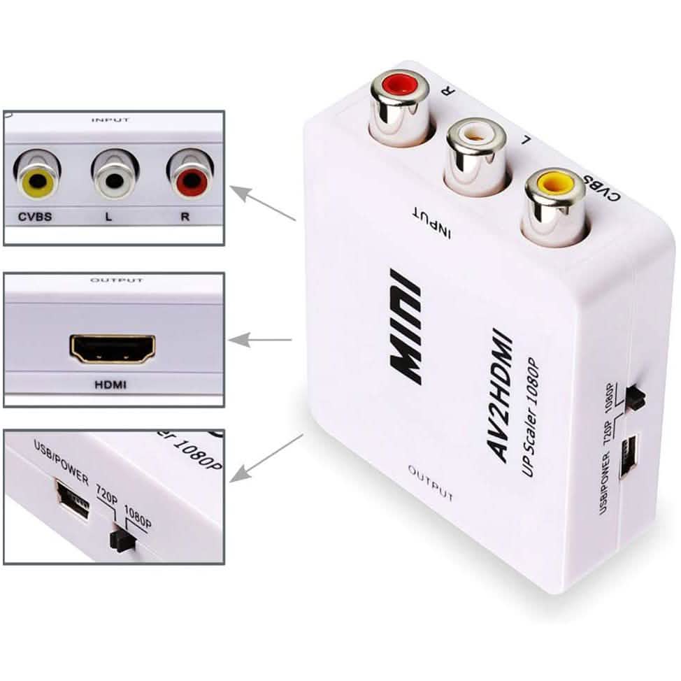 ABLEWE 1080P Mini RCA Composite CVBS Video Audio Converter Adapter