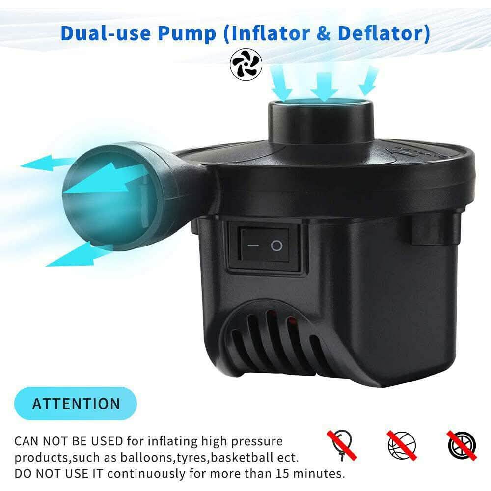 AC DC12V Electric Air Pump Inflator with 3 Nozzle