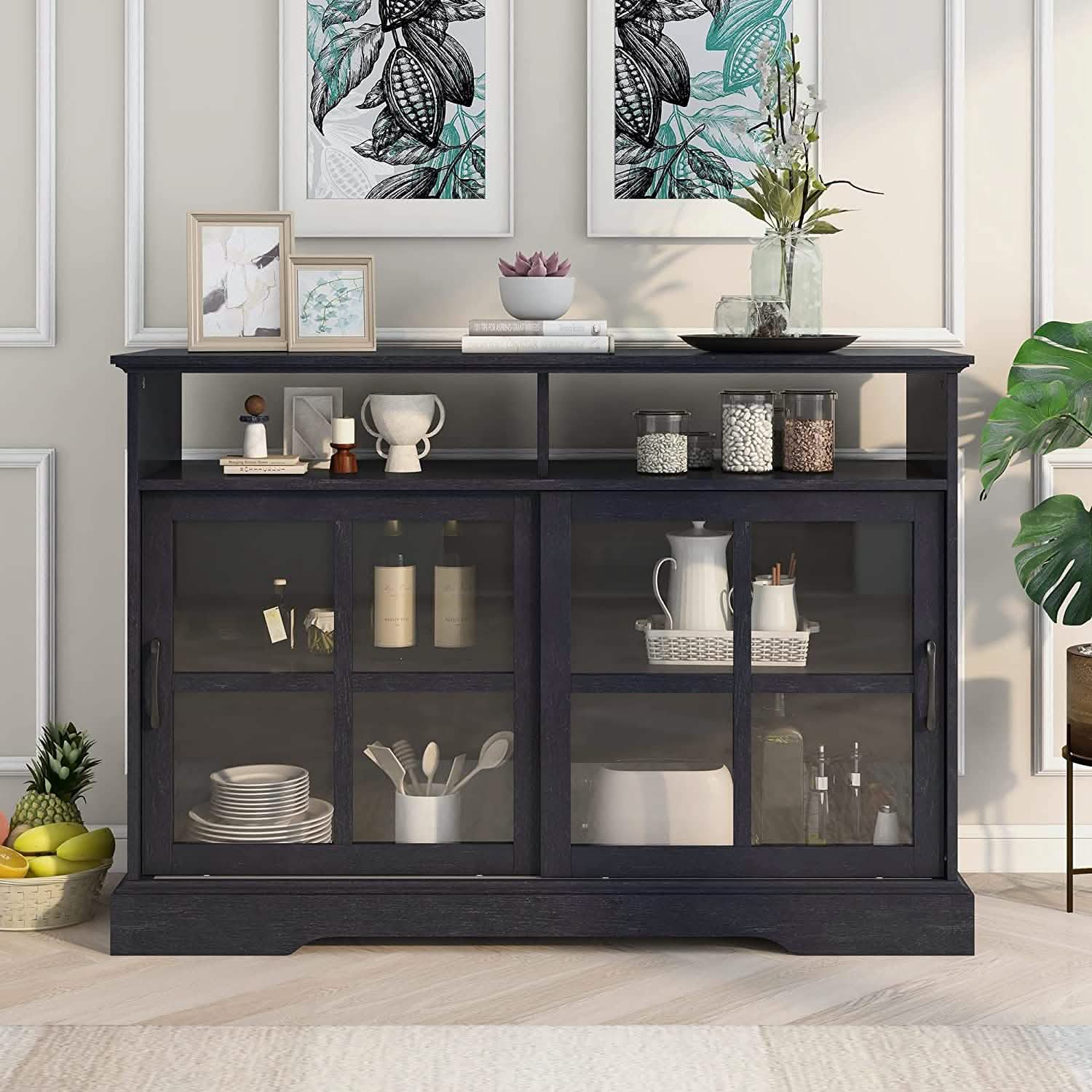 Accent Cabinet Wood Kitchen Buffet Sideboard