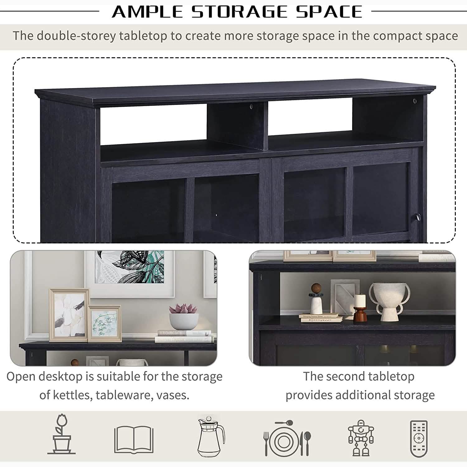 Accent Cabinet Wood Kitchen Buffet Sideboard