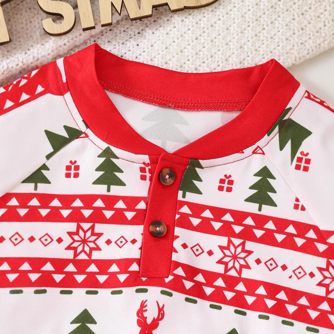 Fashion Boys Teenagers Christmas Printing Suit
