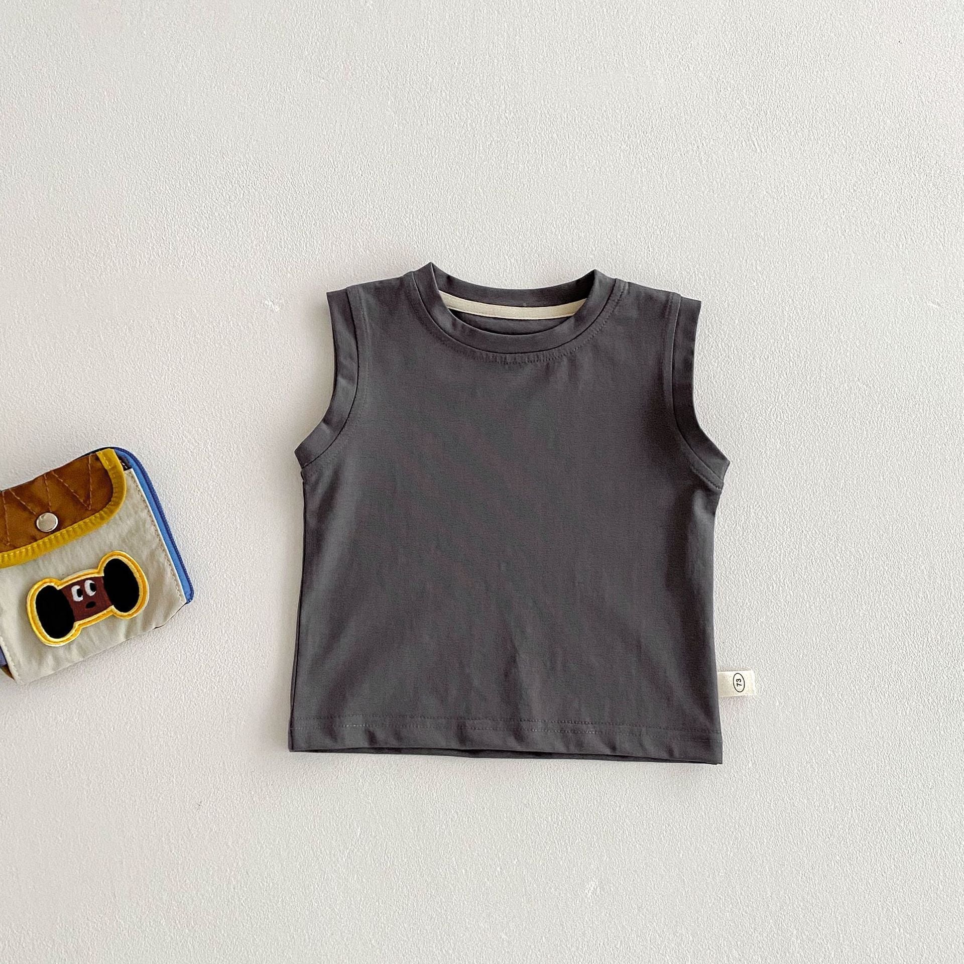 Simple Fashion T-shirt Fashion Baby Korean Style Cartoon Suspender Pants