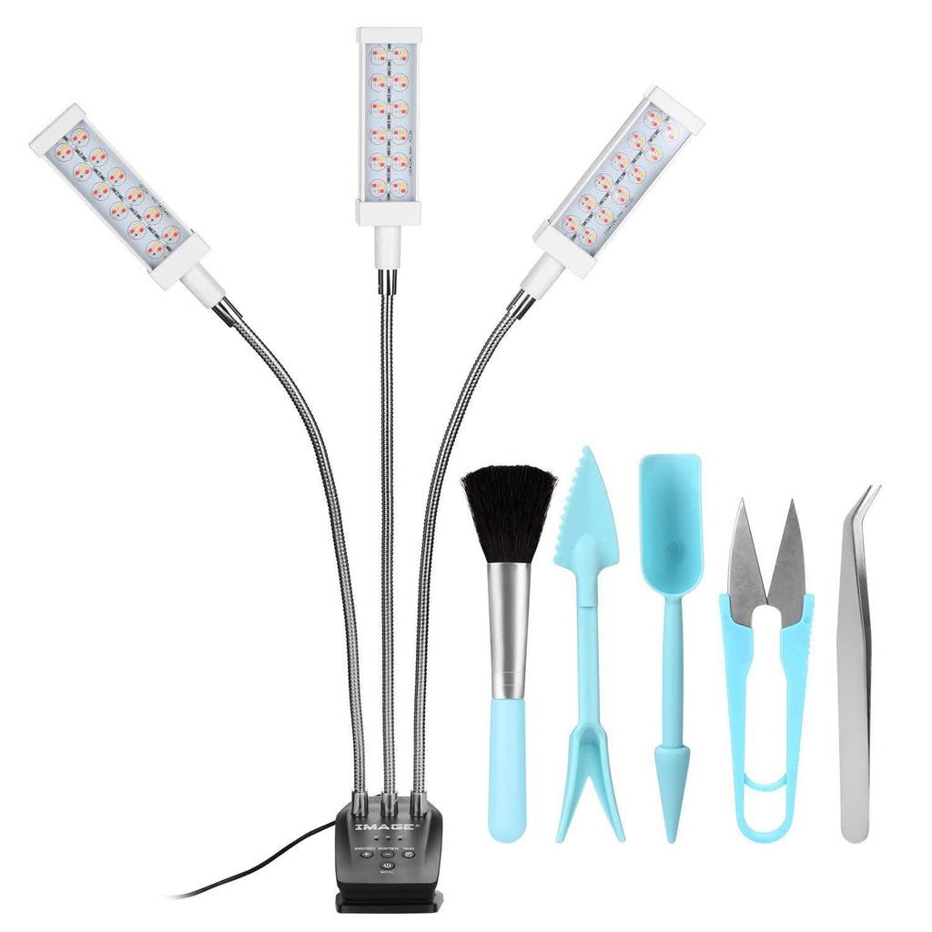 Adjustable 3-Head Grow Lights for Indoor Plants with Timer