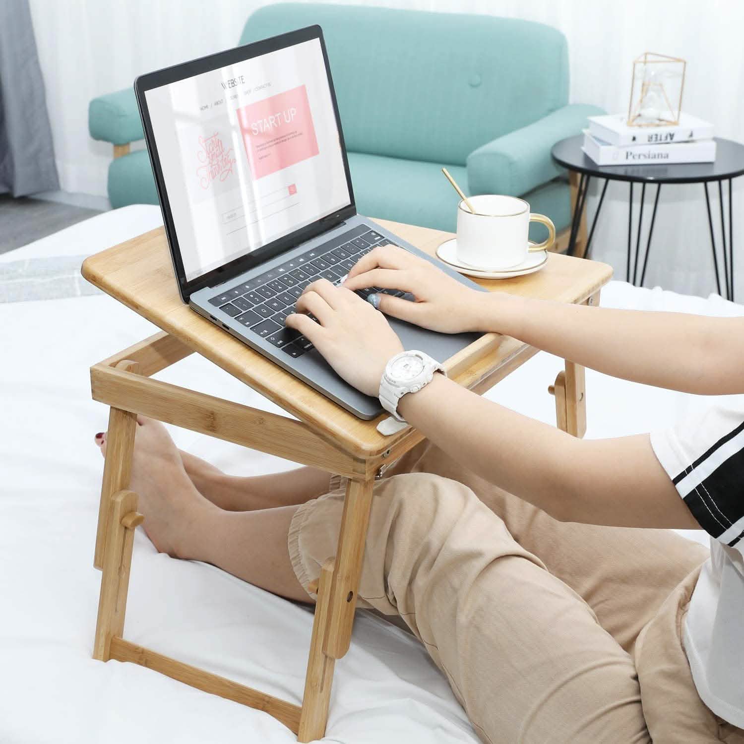 Adjustable Bamboo Laptop Desk