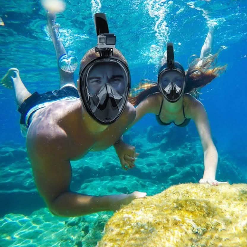 Adjustable Full-Face Snorkel with Attachment for Sports Camera