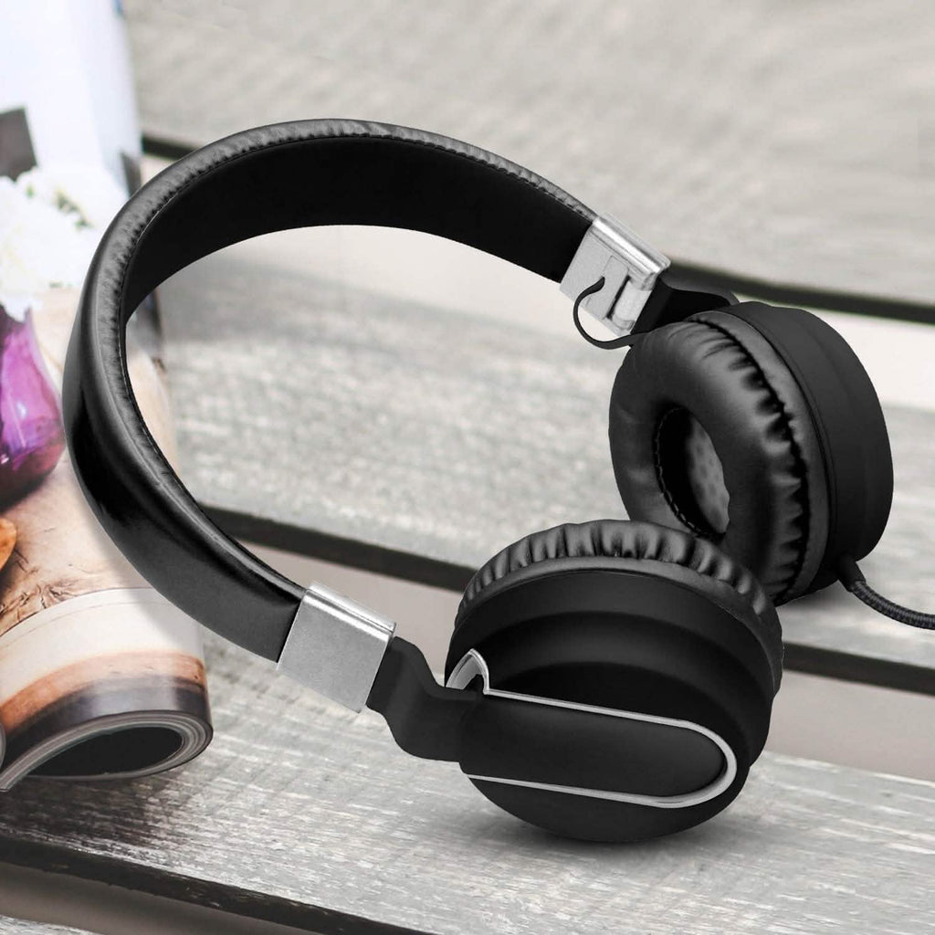 Adjustable Headband On-Ear Headphones with Built-in Mic