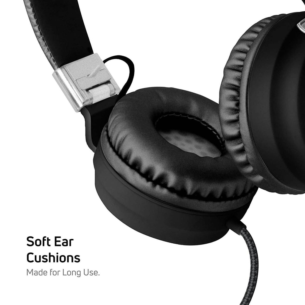 Adjustable Headband On-Ear Headphones with Built-in Mic