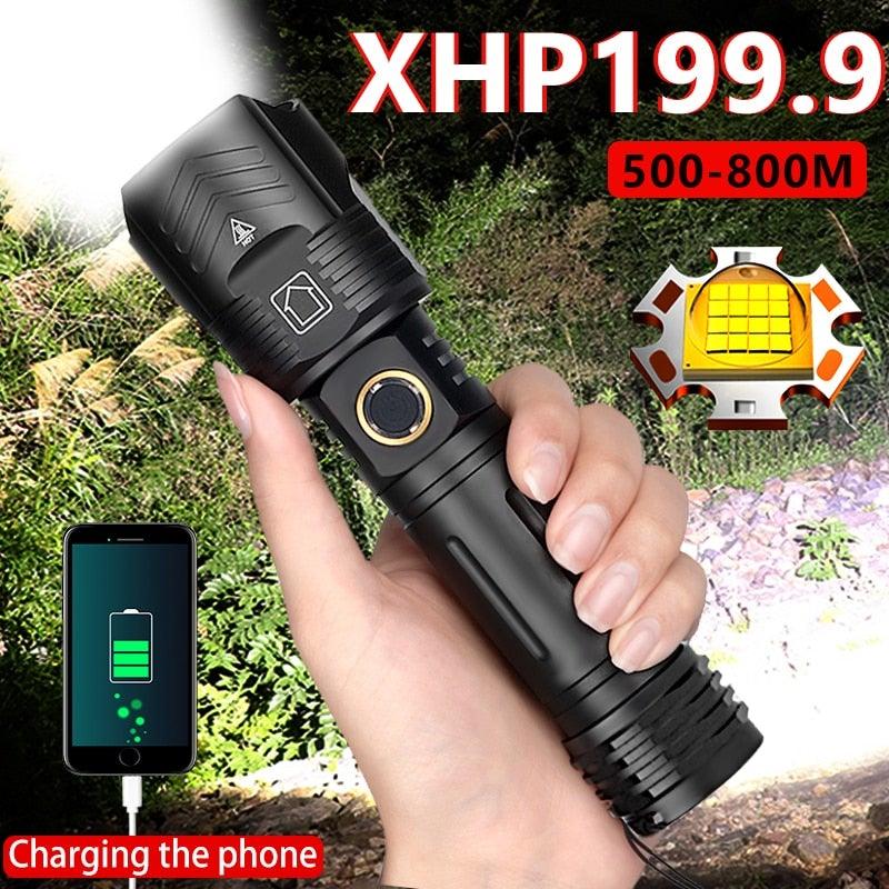 Adjustable Rechargeable Tactical Flashlight USB LED  Super Bright Zoomable IPX65 Waterproof Portable Torchlight Flash Lamp USB Charging For Hiking Camping Running Fishing