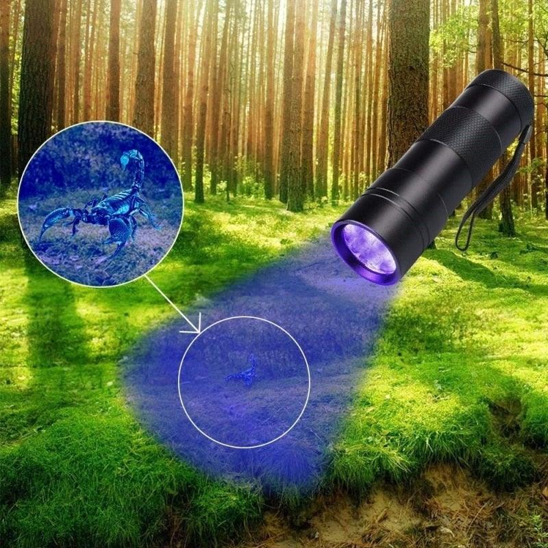 Adjustable Rechargeable UV Flashlight Black Light 21LED 12LED Handheld Portable Torch Light Ultraviolet Flashlight Detector Flashlight Torch For Bed Bug Dog Urine Pet Stains Matching With Pet Odor Eliminator