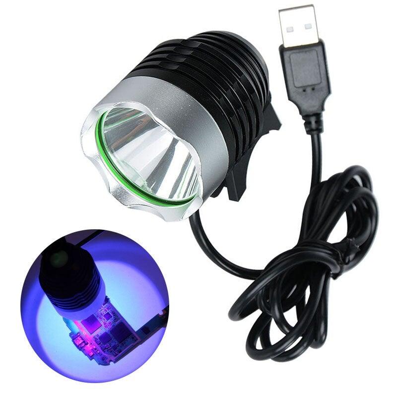 Adjustable Rechargeable UV Flashlight Portable Torch Ultra Violet LED Handheld For UV Glue Curing For Cellphone Repair Tool  Curing Lamp Dryer For Urine Stain Detector Sterilization Phone Circuit Board