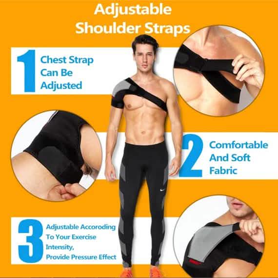 Adlikes Shoulder Support Adjustable Shoulder Wrap Belt Band Gym Sport Brace