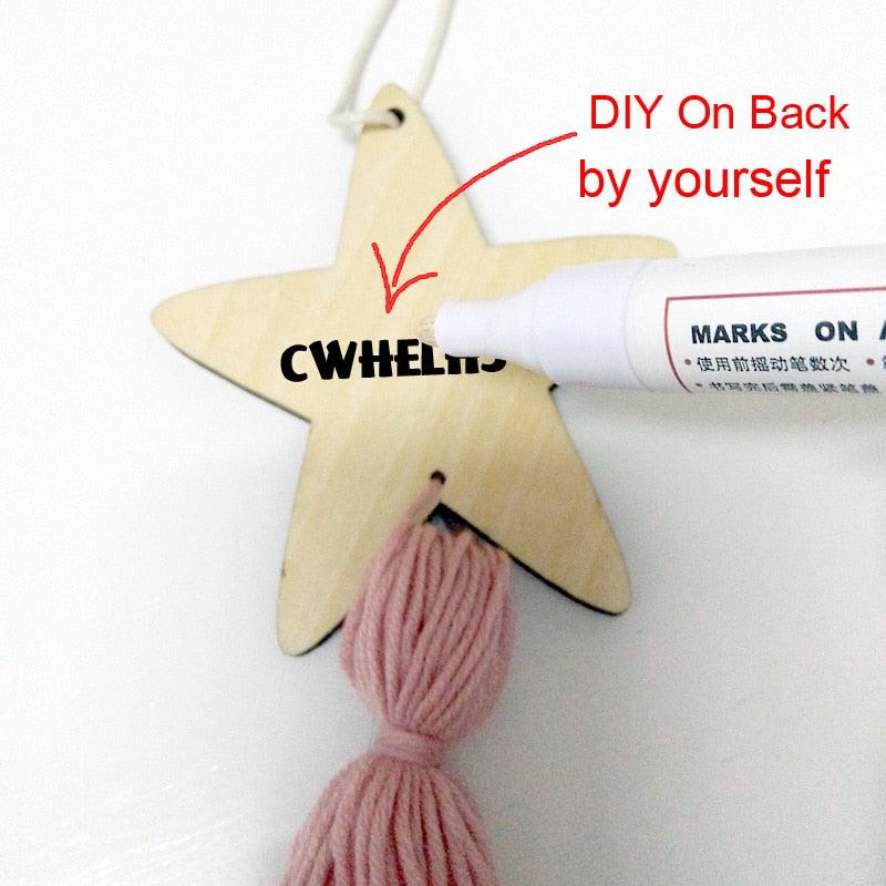 Adorable Sleepy Eye Eyelash Kids Room Decoration Crafts Wood  Wall Hanging Stars Decorative Beads Tassel Photography Props Gift For Kids Bedroom Decor Makeup Sticker For Girls Room Wall Art