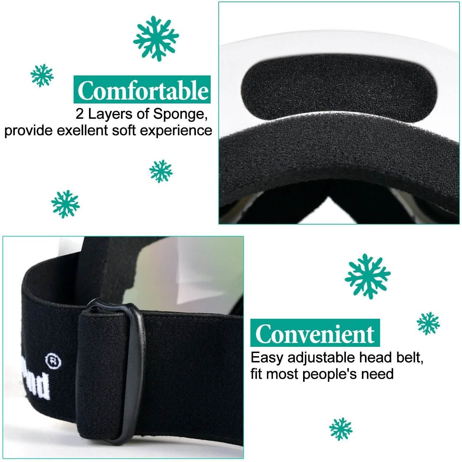 Adult Winter Ski Goggles Double Lens Eyewear Sunglasses