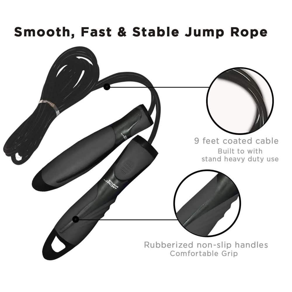 Aduro Sport Speed Jump Rope with Rubberized Non-Slip Handles