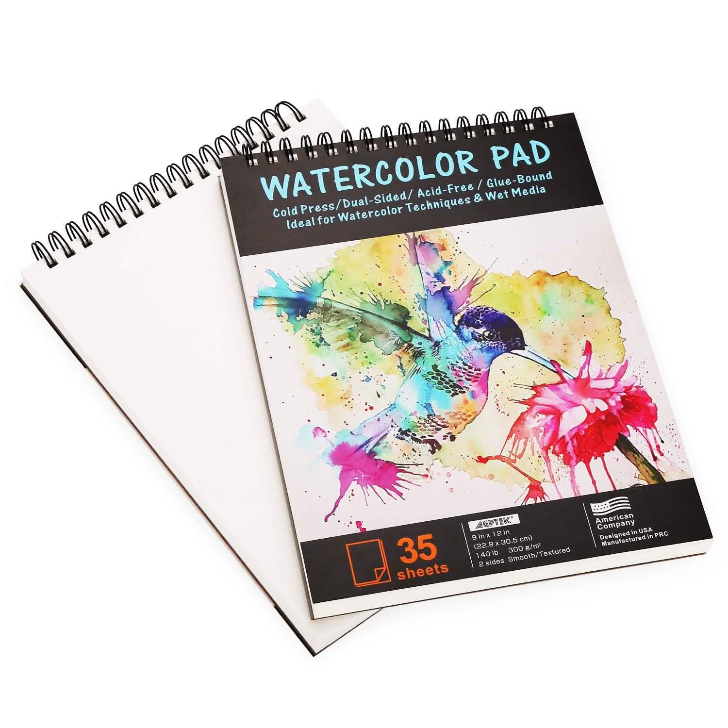 AGPtEk 12 inches 35 Sheets Watercolor Paper Pad