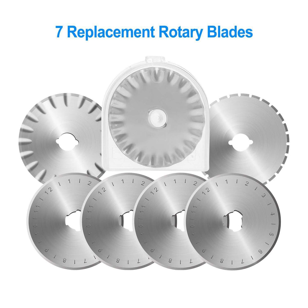 AGPtek 45mm Rotary Cutter with 7 Replacement Rotary Blades and Safety Lock