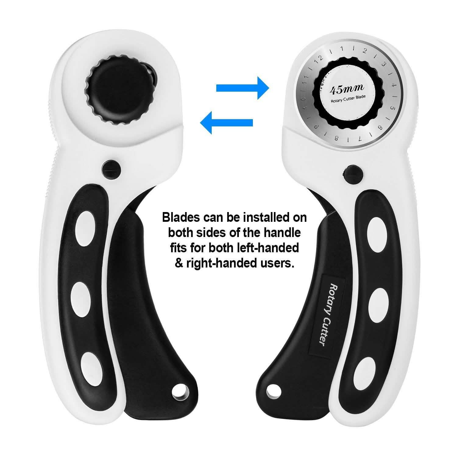 AGPtek 45mm Rotary Cutter with 7 Replacement Rotary Blades and Safety Lock