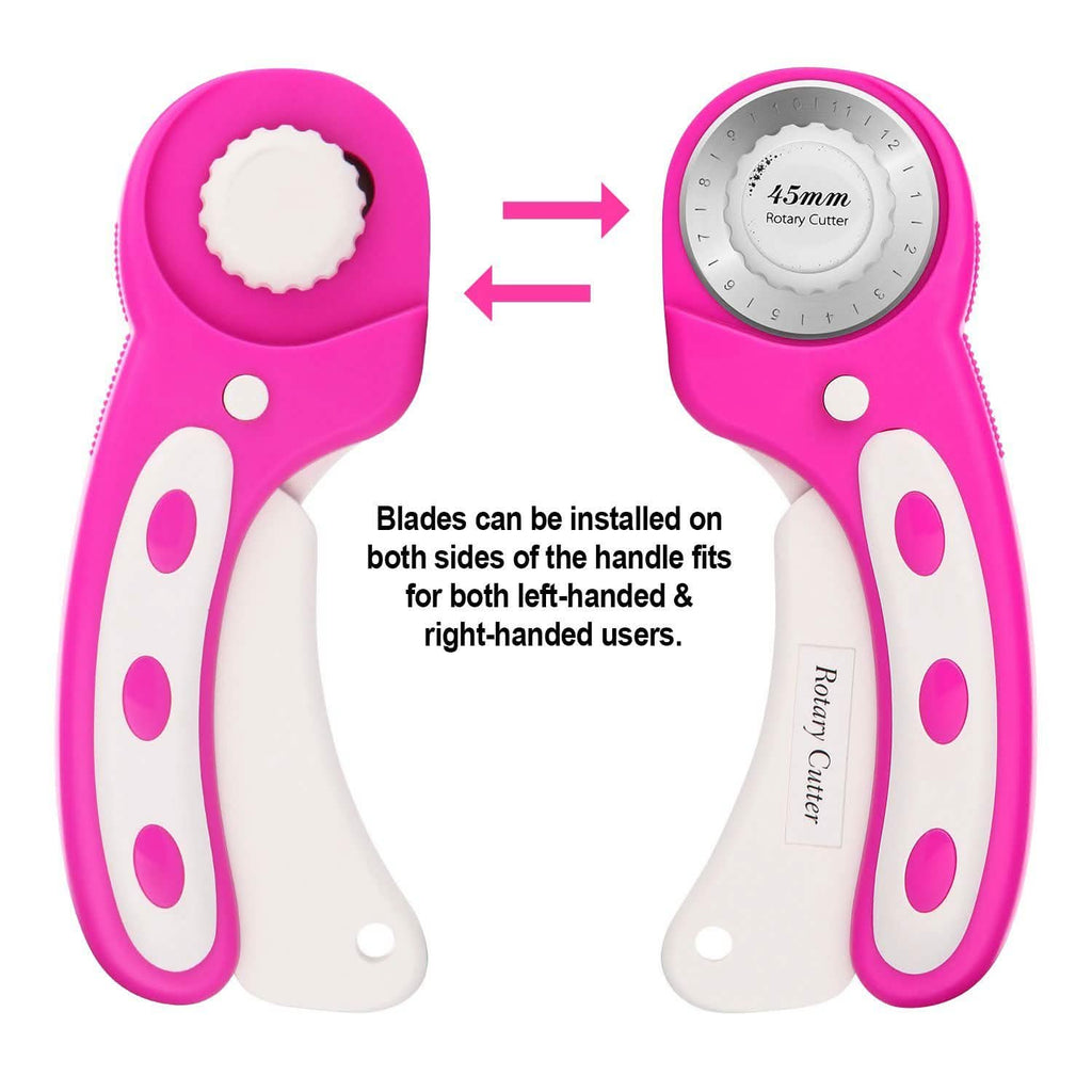 AGPtek 45mm Rotary Cutter with 7 Replacement Rotary Blades and Safety Lock
