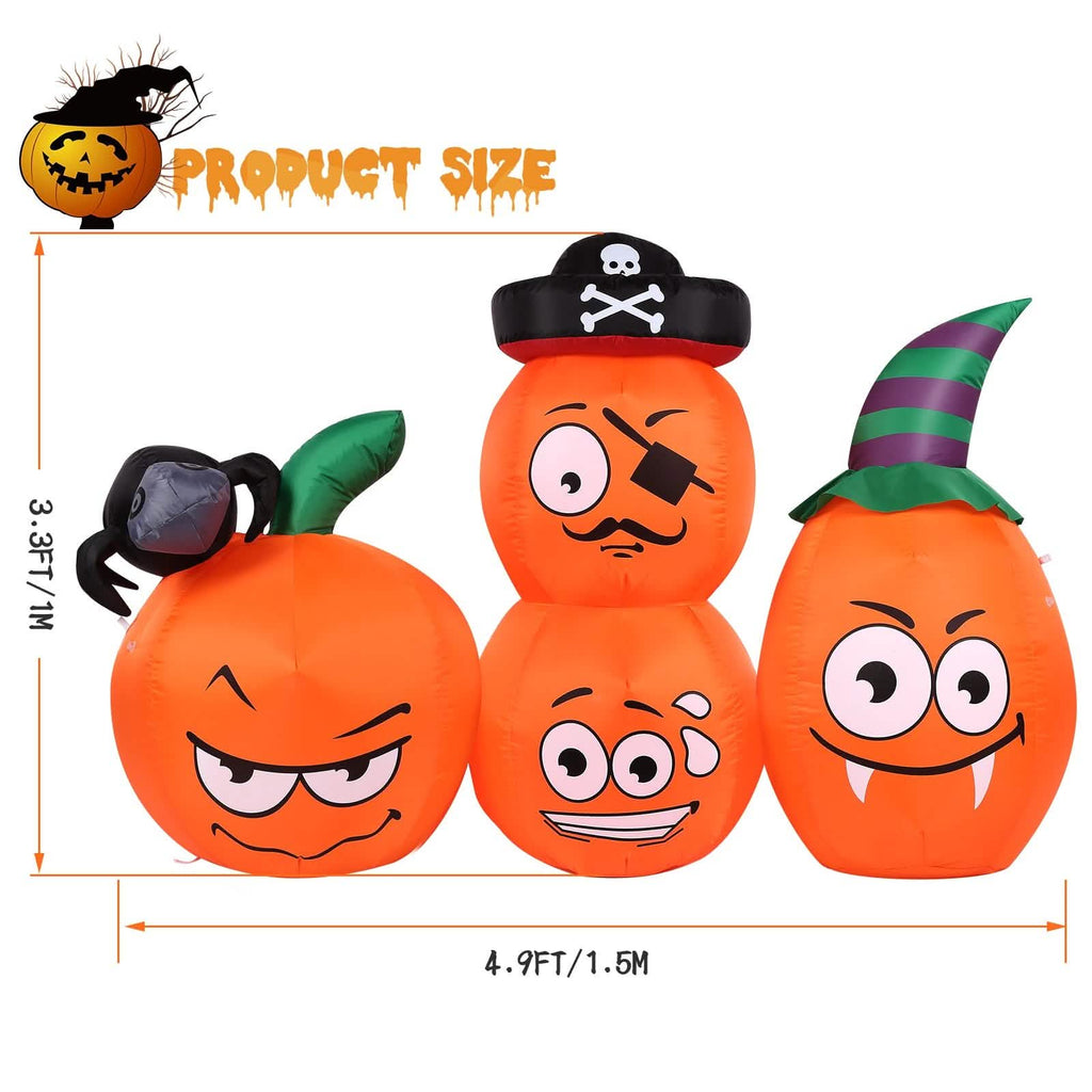 AGPTEK 4.9 Ft. Halloween Pumpkin Outdoor Decoration