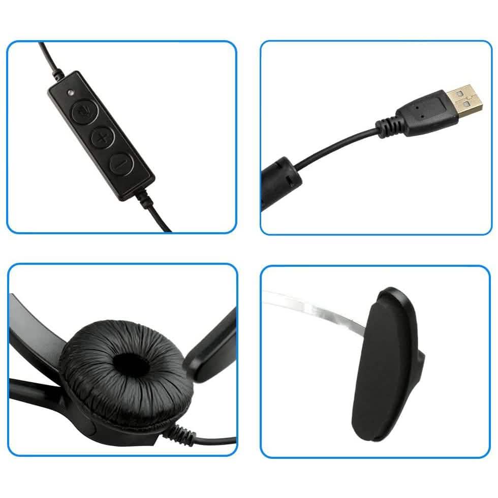 AGPtEK Call Center Hands-Free Noise Cancelling Corded Monaural Headset with Mic Mircrophone