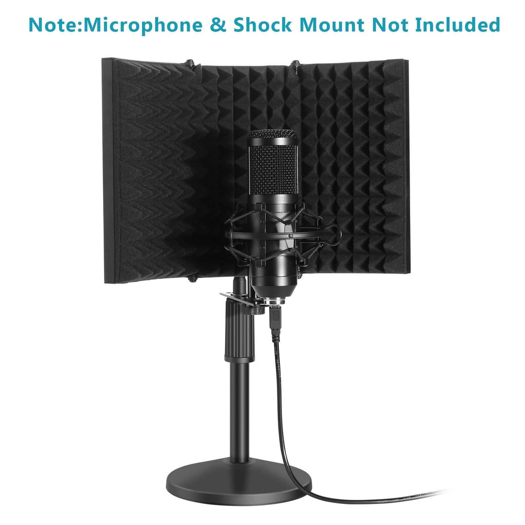 AGPtEK Compact Microphone Isolation Shield+Desk Mic Stand