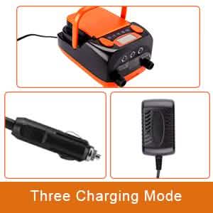 AGPtEK Electric Air Pump Digital 16PSI 12V Rechargeable SUP Electric Air Pump Compressor