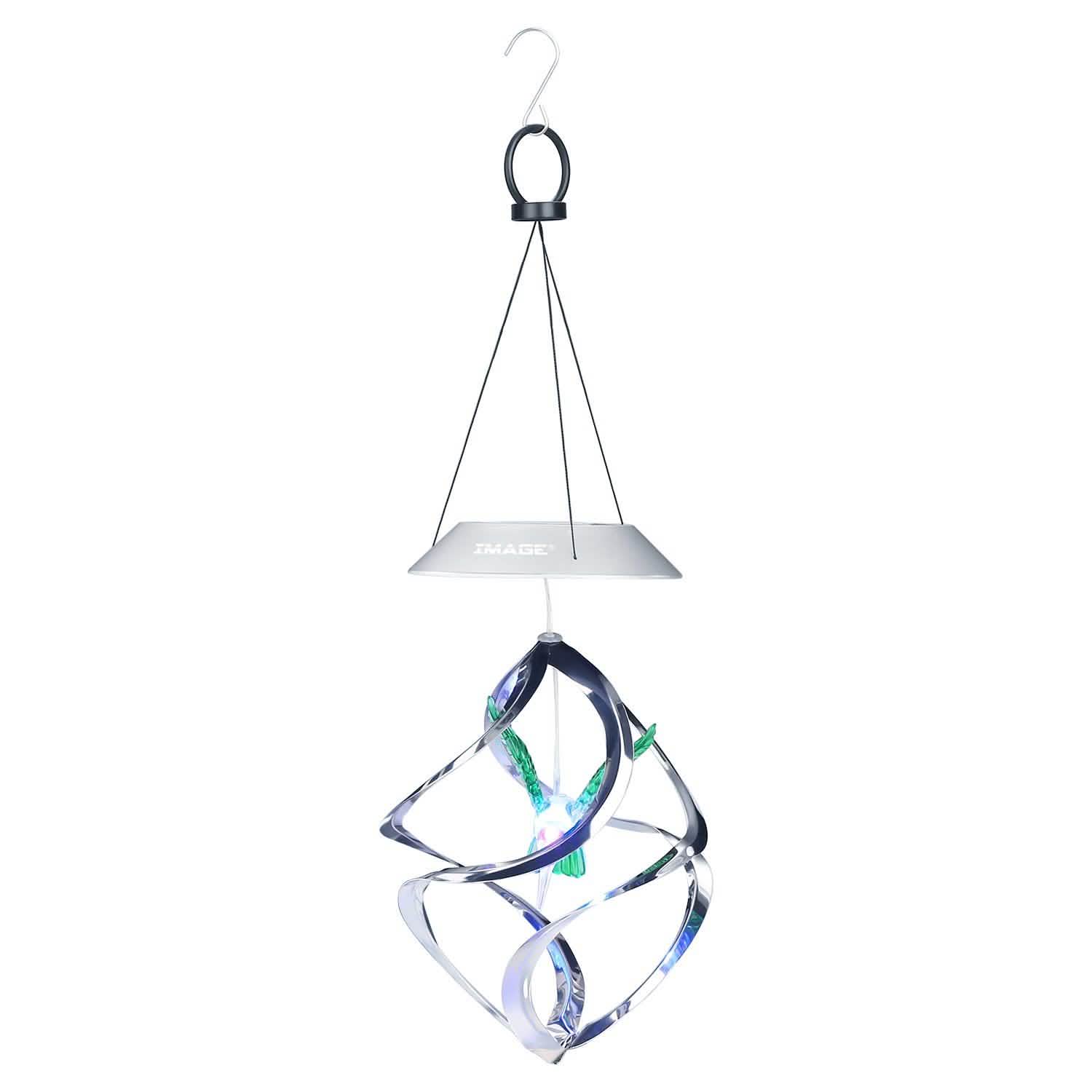 AGPtek Hummingbird Win Wind Chime Color Changing Solar Hanging Lights