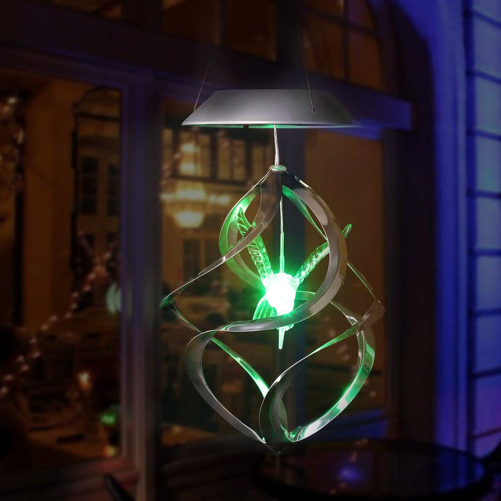 AGPtek Hummingbird Win Wind Chime Color Changing Solar Hanging Lights