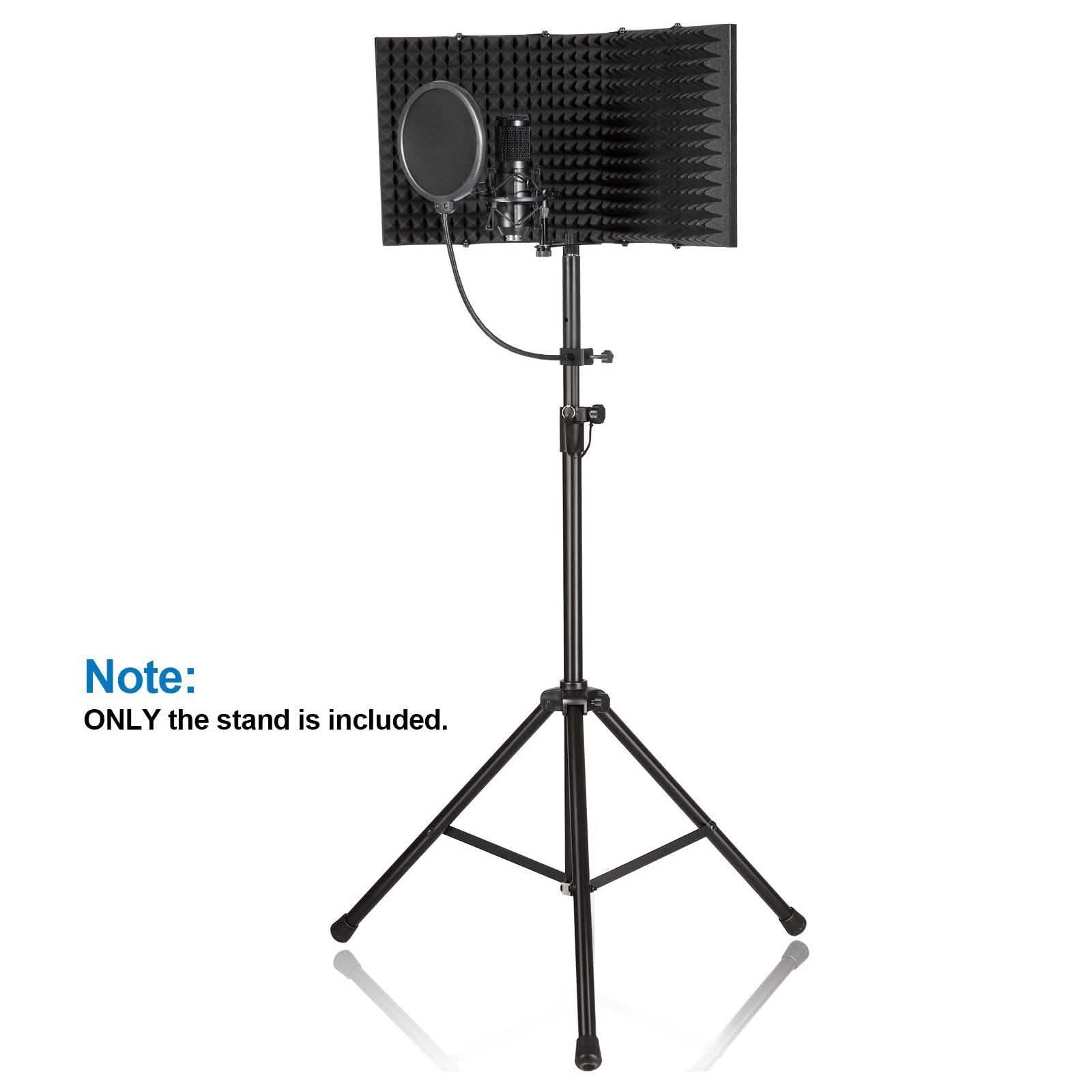 AGPtEK Microphone Stand Wind Screen Bracket with Adjustable Non-slip Tripod Base