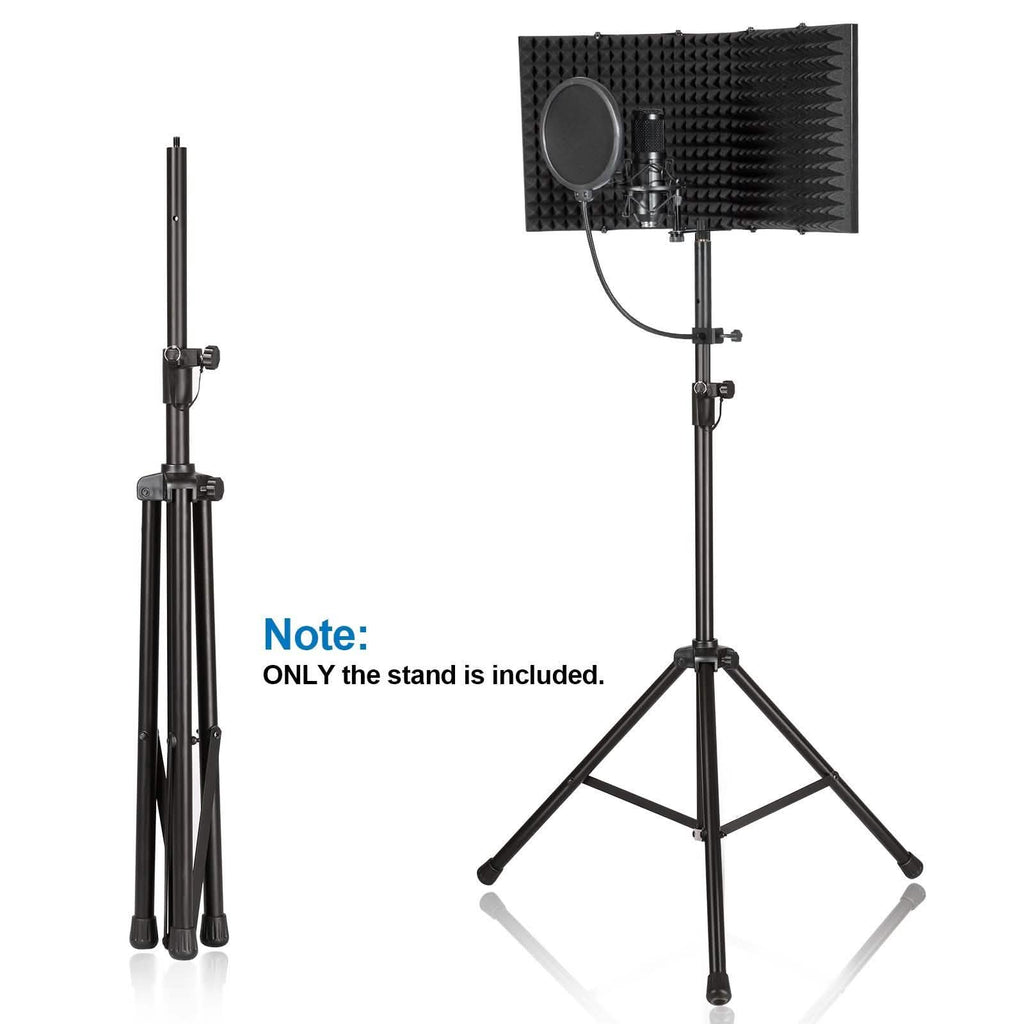 AGPtEK Microphone Stand Wind Screen Bracket with Adjustable Non-slip Tripod Base