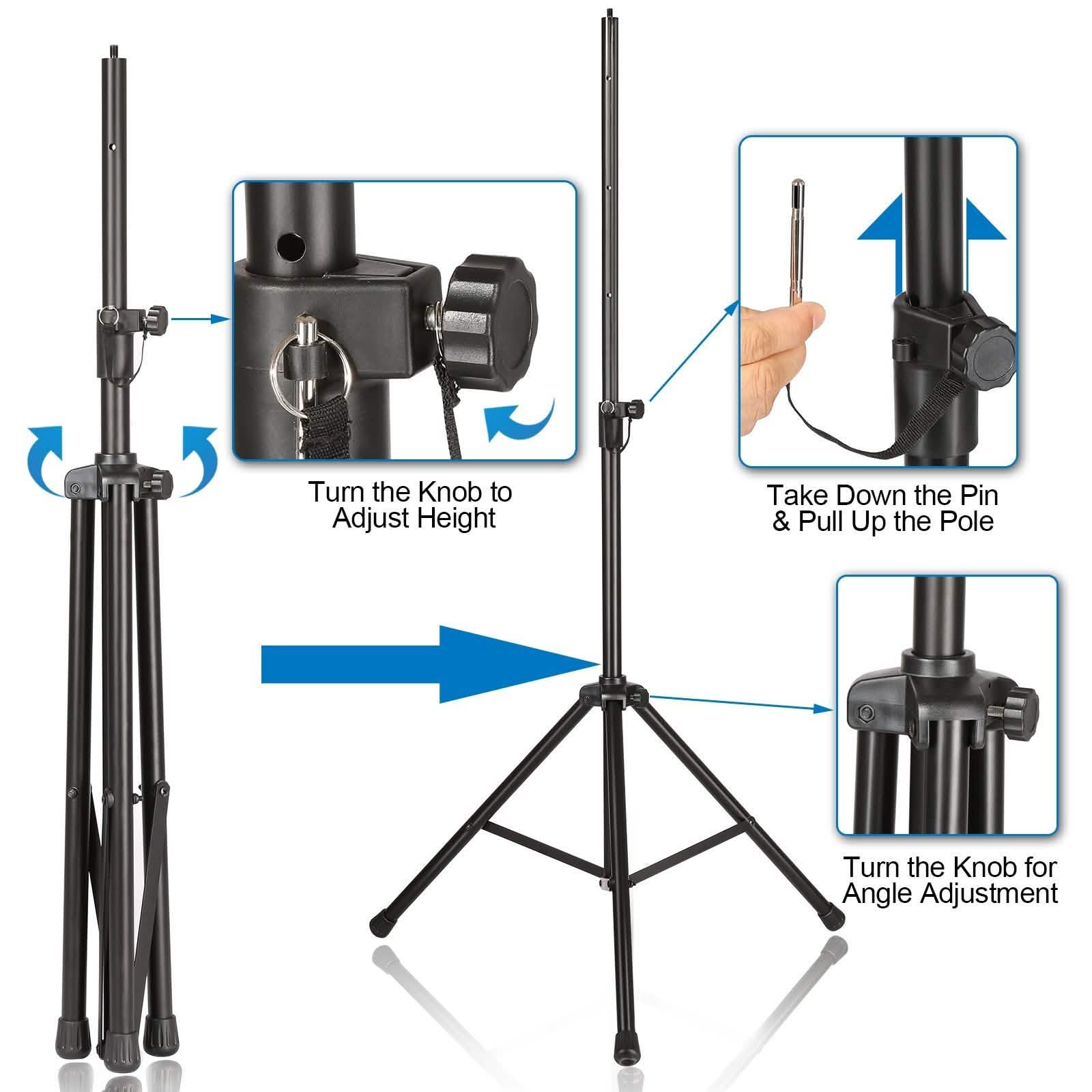 AGPtEK Microphone Stand Wind Screen Bracket with Adjustable Non-slip Tripod Base