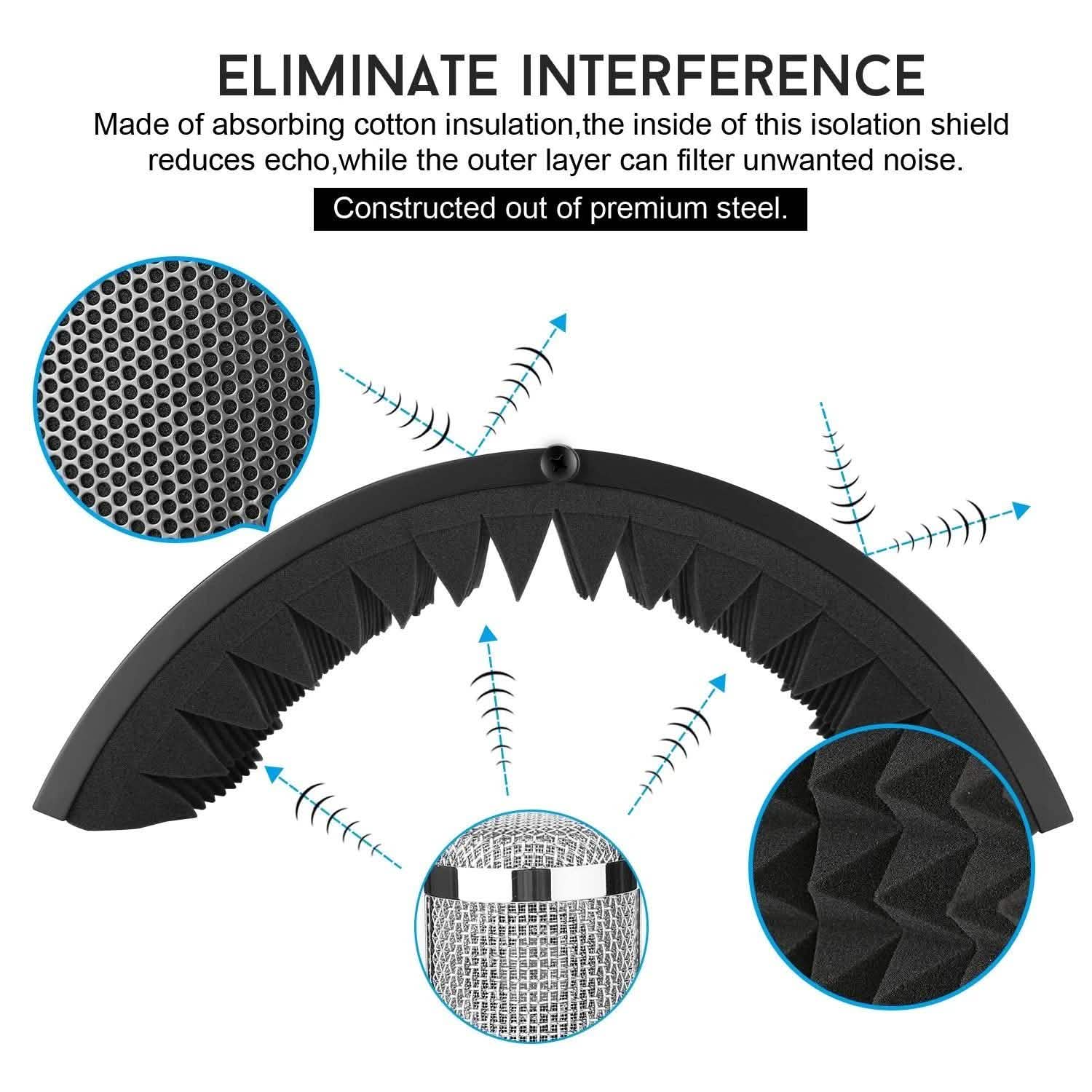 AGPTEK Studio Microphone Foam Shield Soundproofing