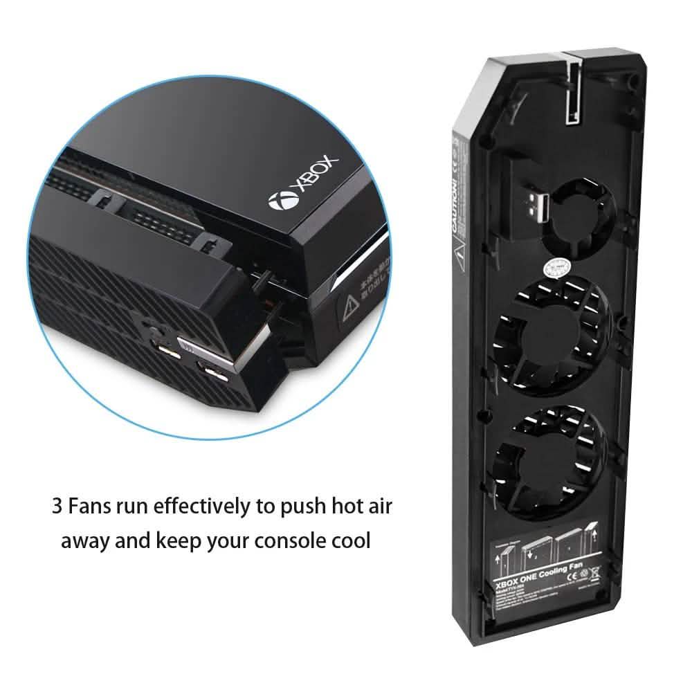 Agptek Xbox One Cooling Fan 3 Cooler with 2 Ports USB Hub