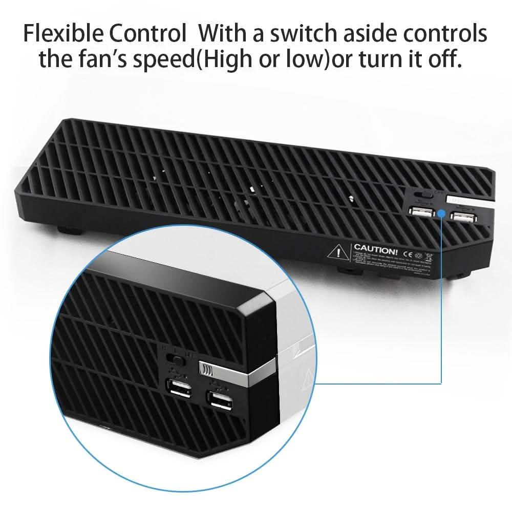 Agptek Xbox One Cooling Fan 3 Cooler with 2 Ports USB Hub