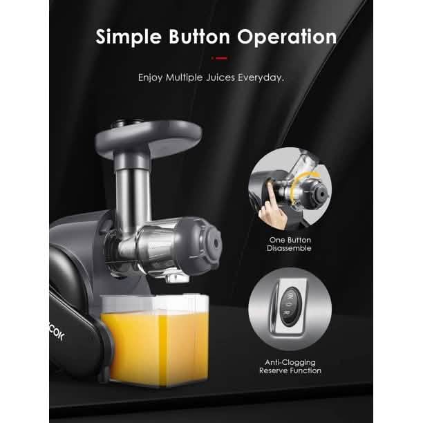 AICOK Juicer Masticating Juice Extractor with Reverse Function