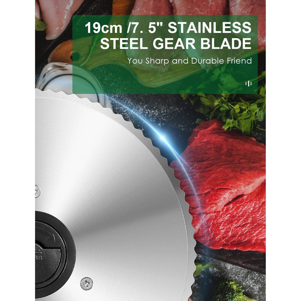 Aicok Meat Slicer with 7.5" Removable Stainless Steel Blade