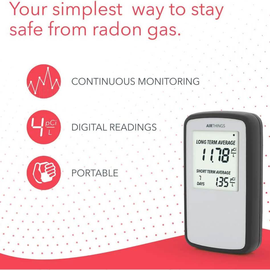 Airthings Corentium Home Radon Detector 223 Portable