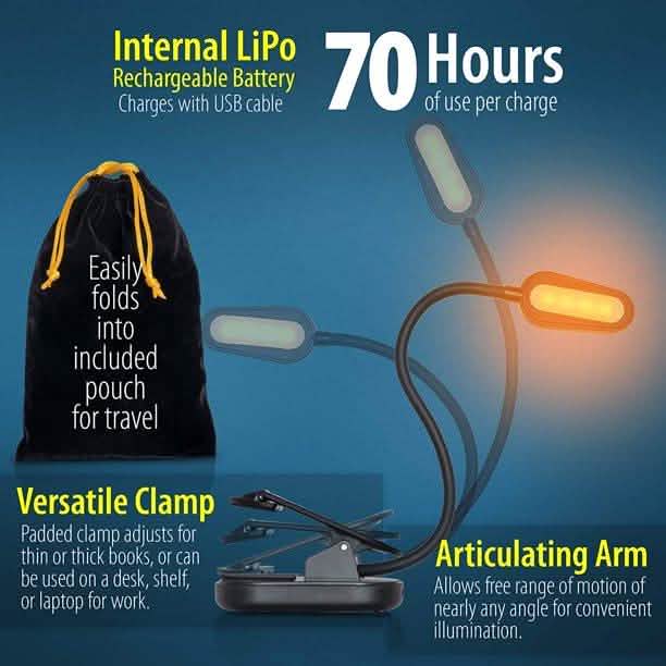 All in One Book Light Gift Set- 1600K Soft Strain-Free Reading Light