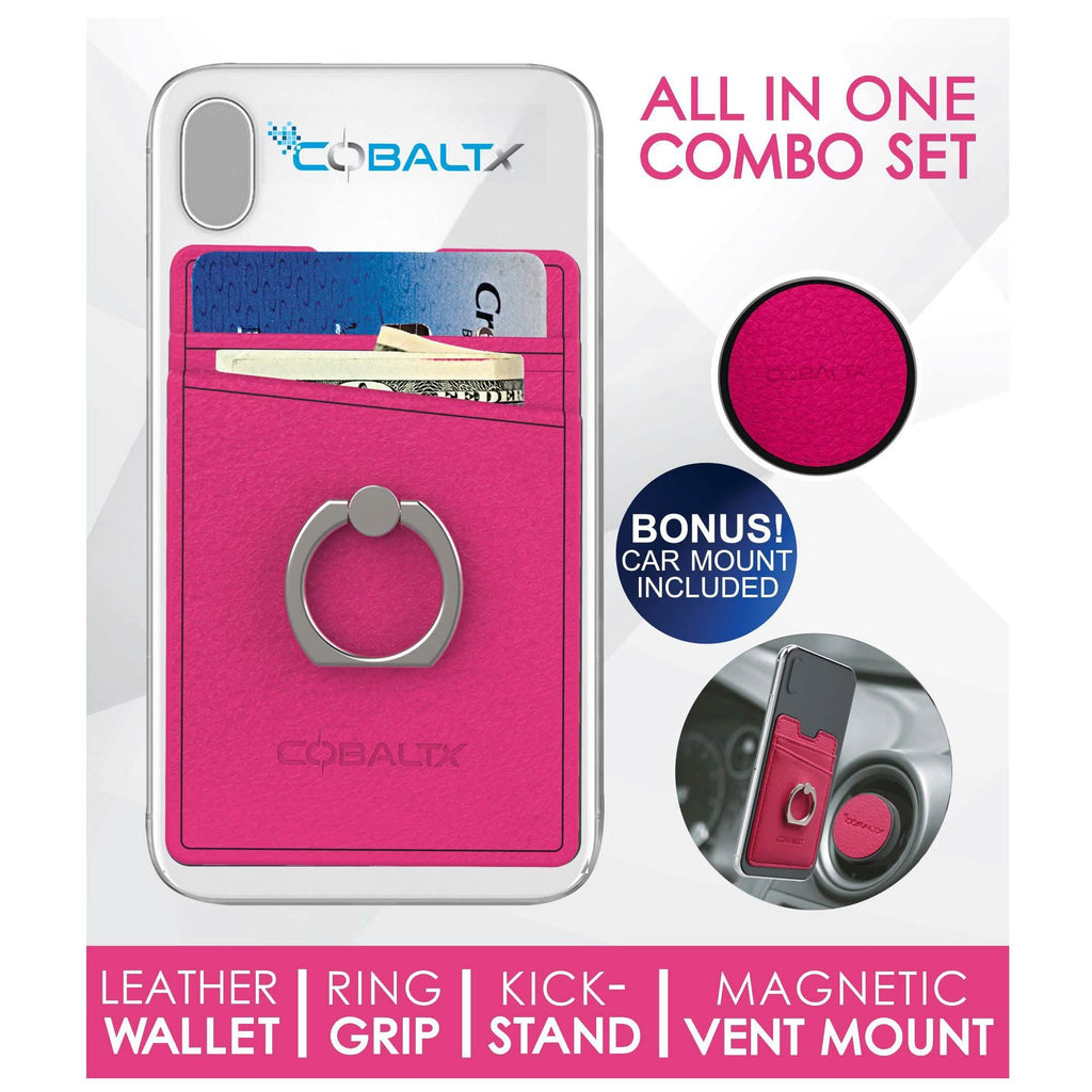 All-in-One Ring Grip Wallet and Magnetic Airvent Mount Combo Pack