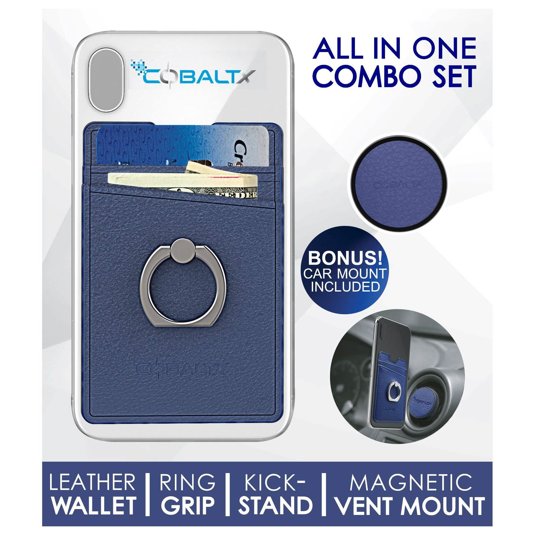 All-in-One Ring Grip Wallet and Magnetic Airvent Mount Combo Pack