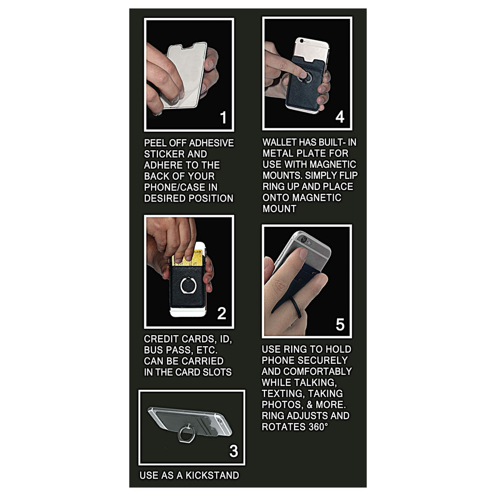 All-in-One Ring Grip Wallet and Magnetic Airvent Mount Combo Pack