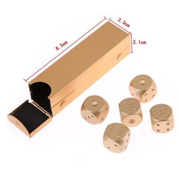 Aluminum Alloy Table Game Poker Games Dices Set with Storage Box
