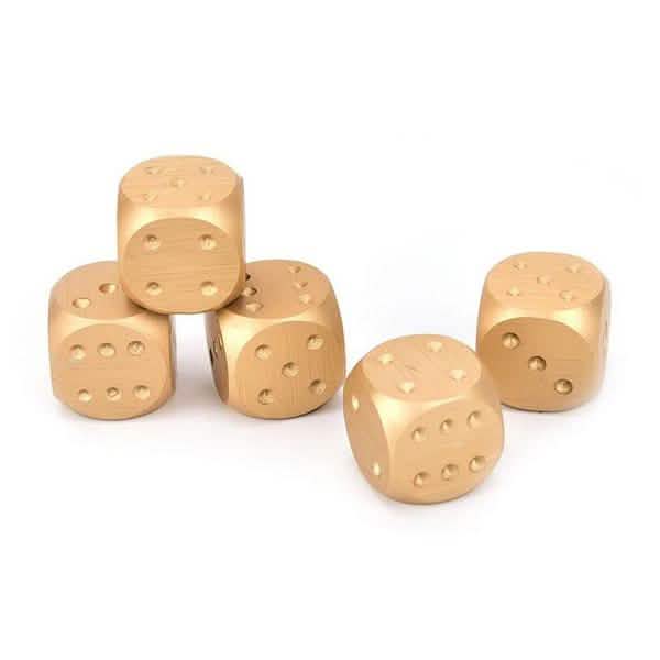 Aluminum Alloy Table Game Poker Games Dices Set with Storage Box