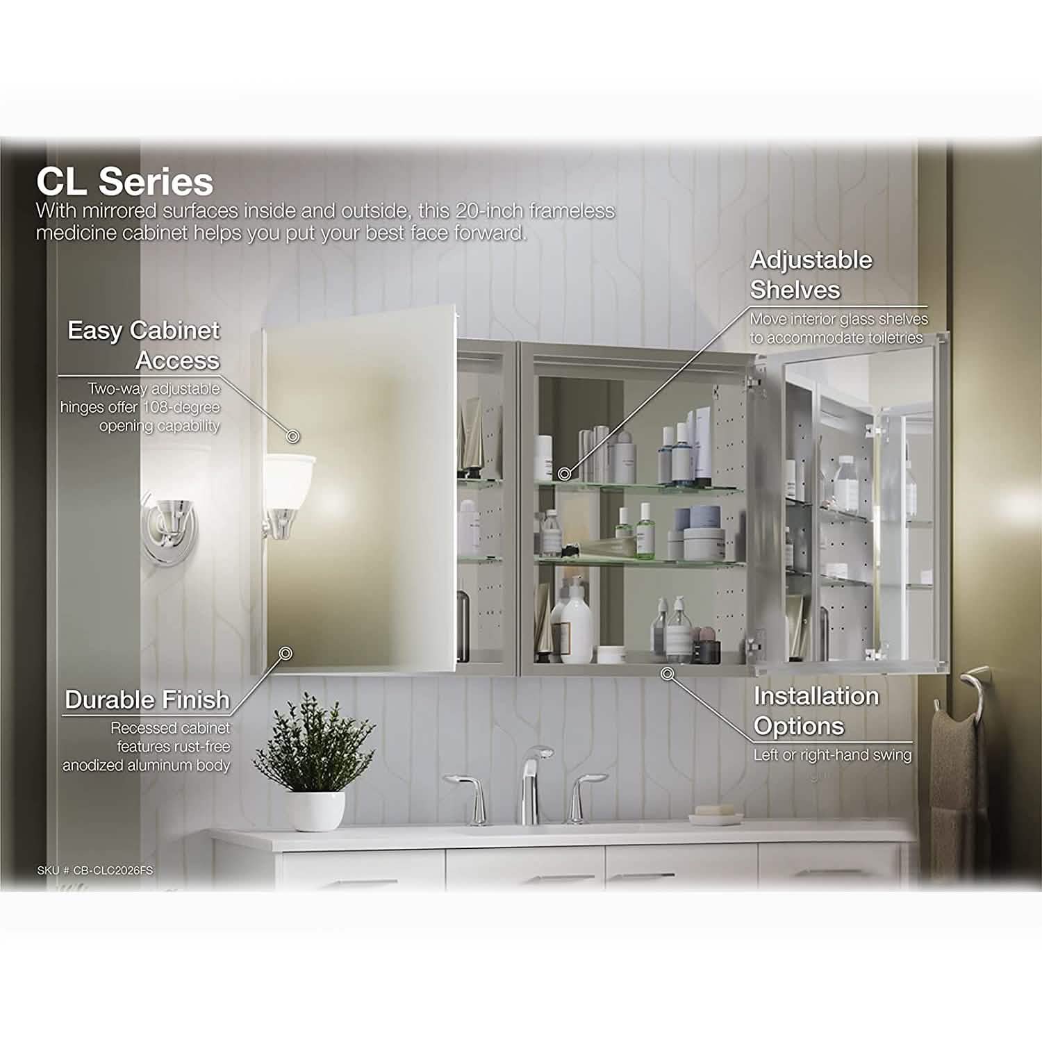 Aluminum Single Medicine Cabinet with Mirror Door