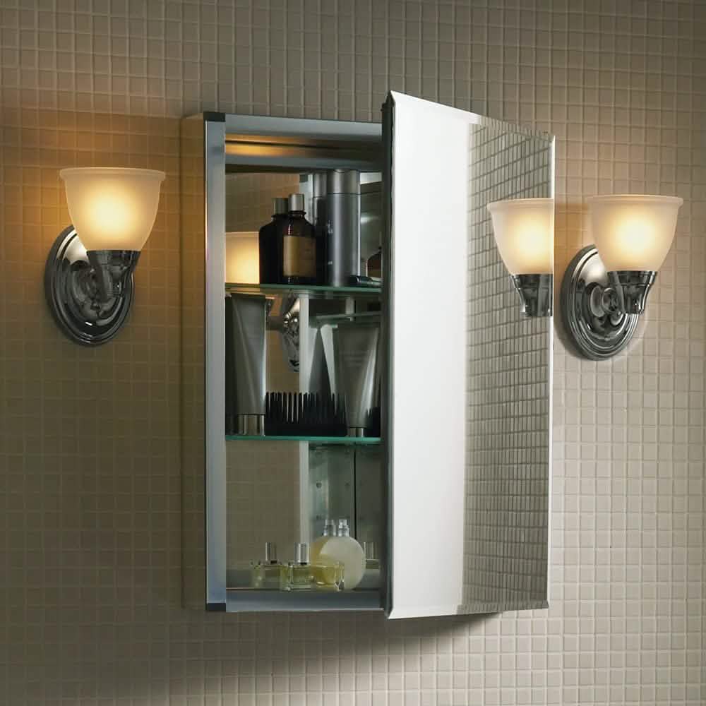 Aluminum Single Medicine Cabinet with Mirror Door