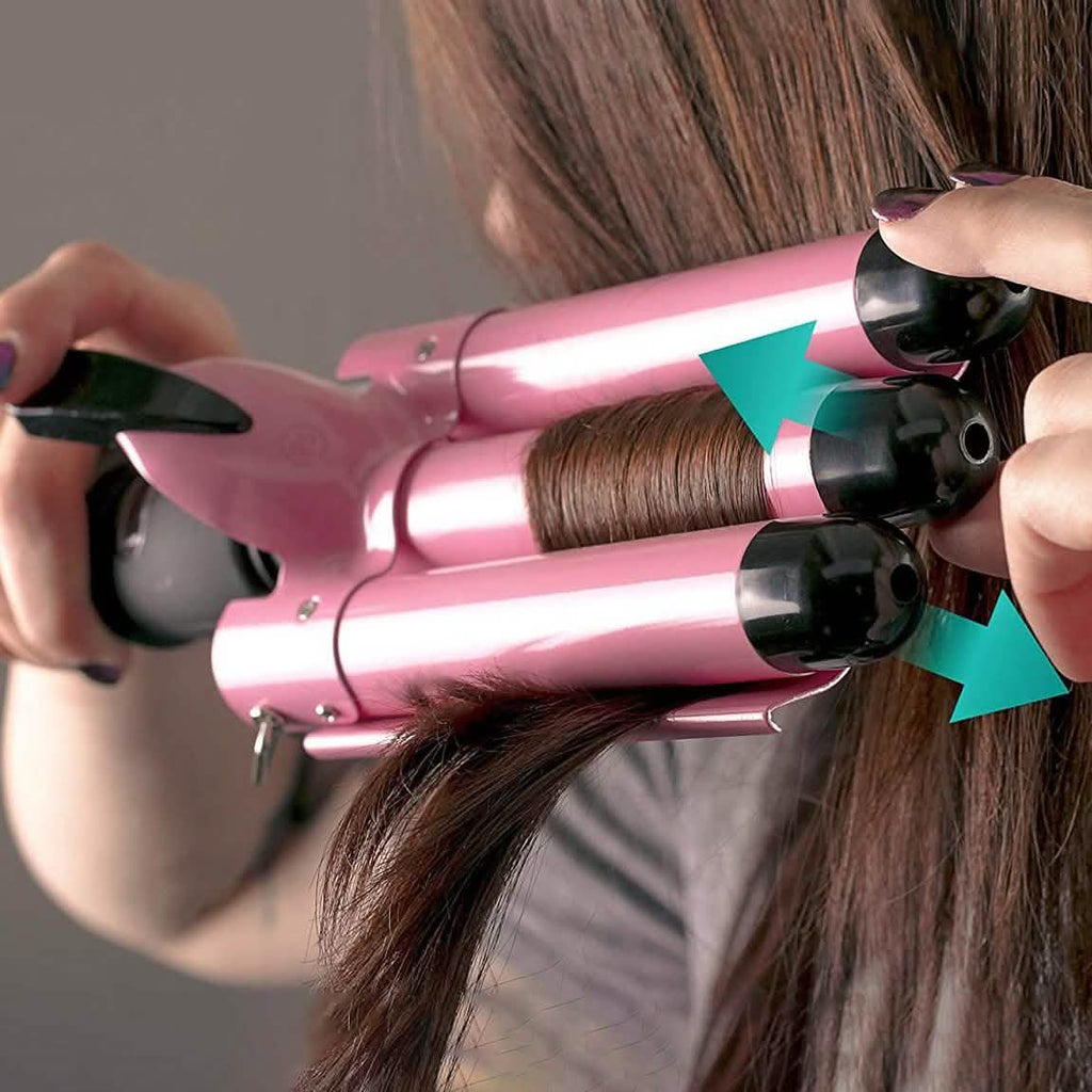 Alure Three Barrel Curling Iron Wand with LCD Temperature Display