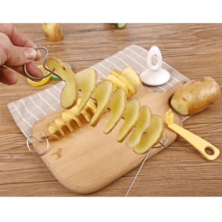 Amazing 2PC Potato Spiral Cutter Cucumber Slicer Kitchen Accessories Vegetable Spiralizer Spiral Potato Cutter Slicer Kitchen Gadgets