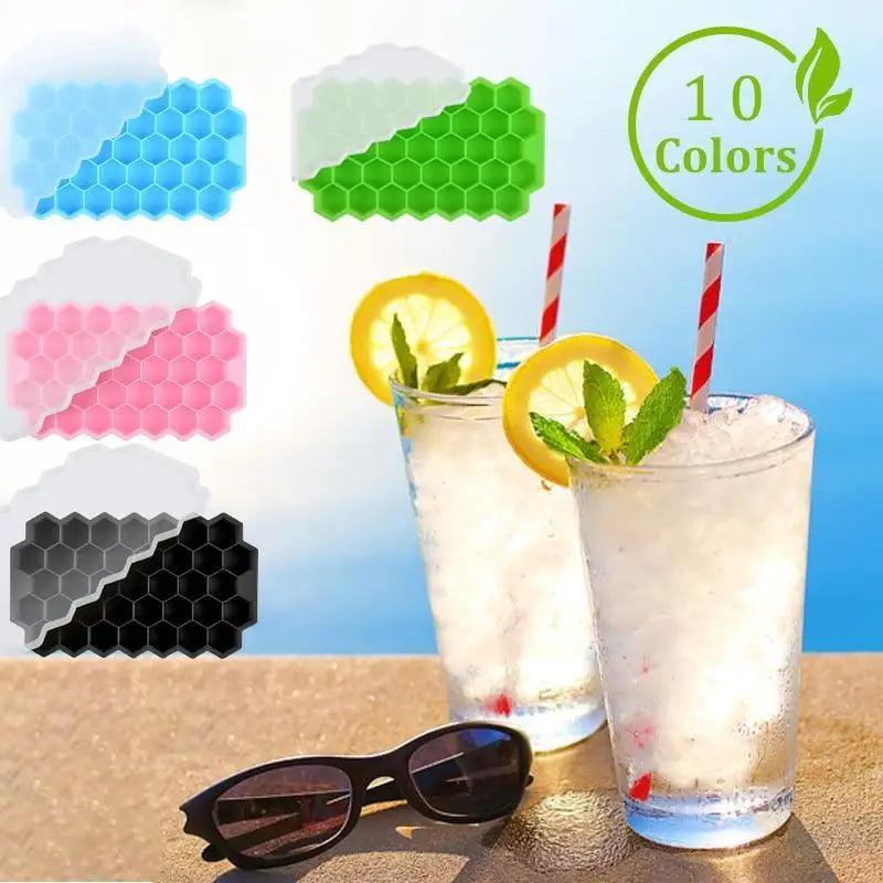 Amazing Honeycomb Ice Cube Trays Reusable Silicone Ice cube Mold Free Ice maker with Removable Lids