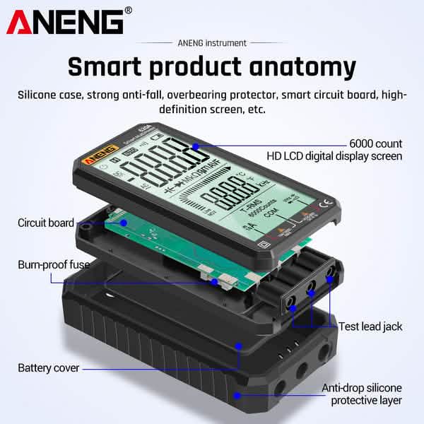 ANENG 4.7-Inch LCD Display 6000 Count AC/DC Digital Multimeter